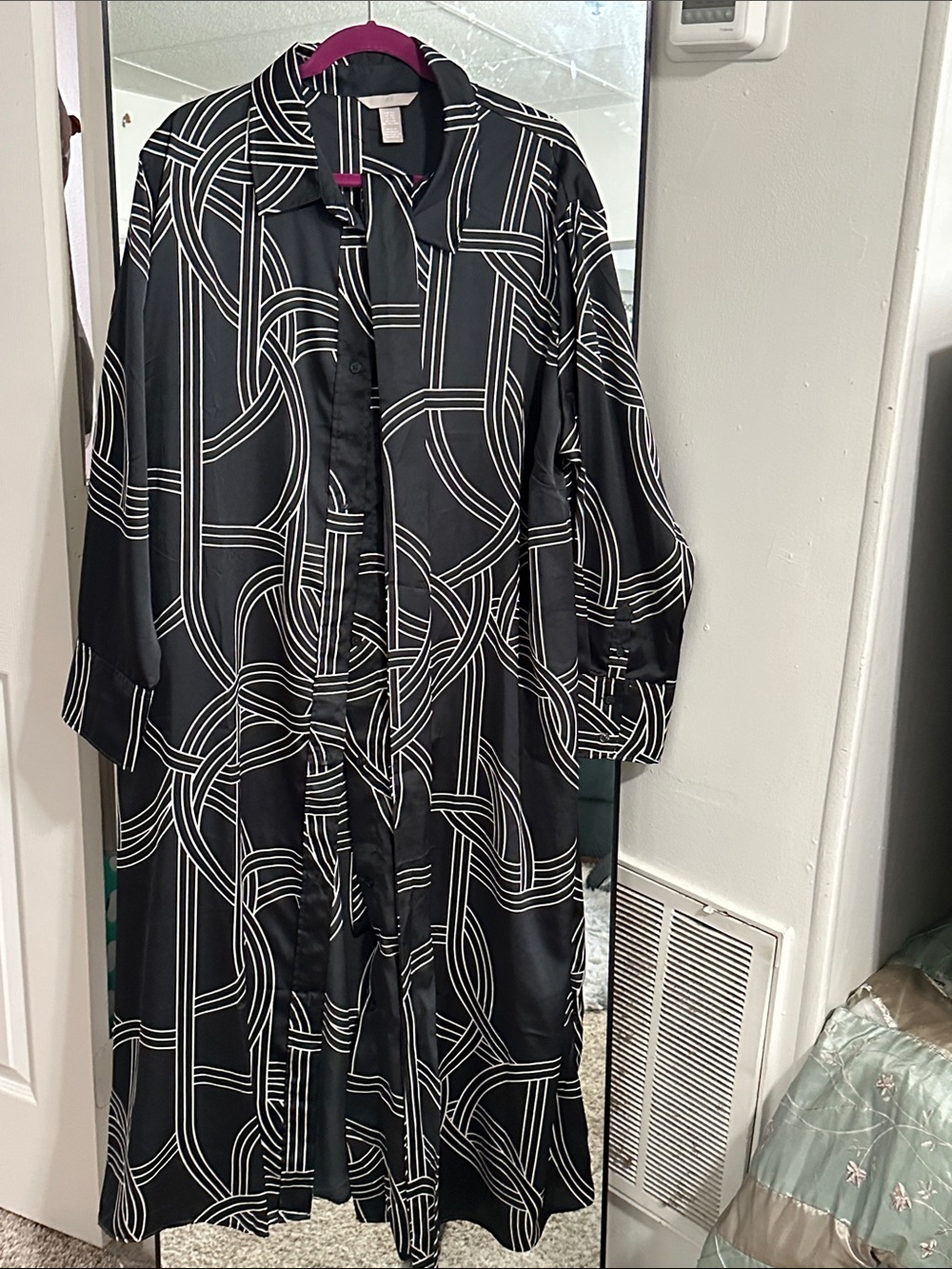 H&M Dark Blue White Shirtdresz